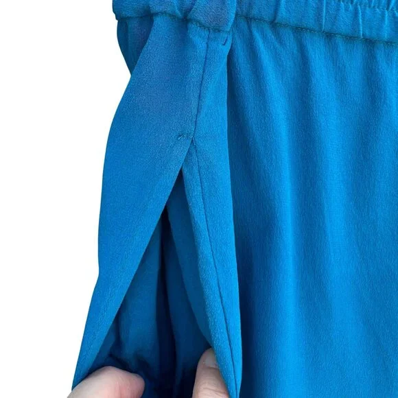 Diane Von Furstenberg Silk Assets Blue All Silk Sleeveless Tank Top Pants Set XS - Picture 9 of 12